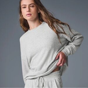 Alo Grey Soho Pullover Sweater